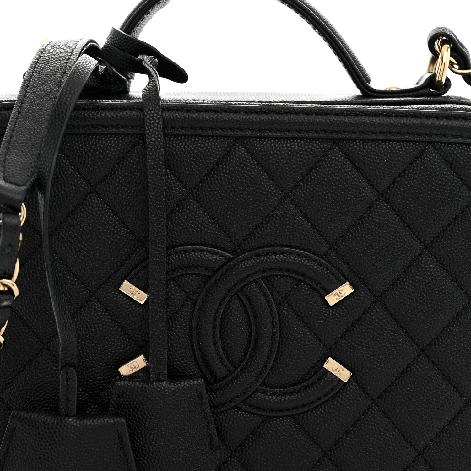 Chanel Caviar Quilted Medium CC Filigree Vanity Case Black 8 of 11