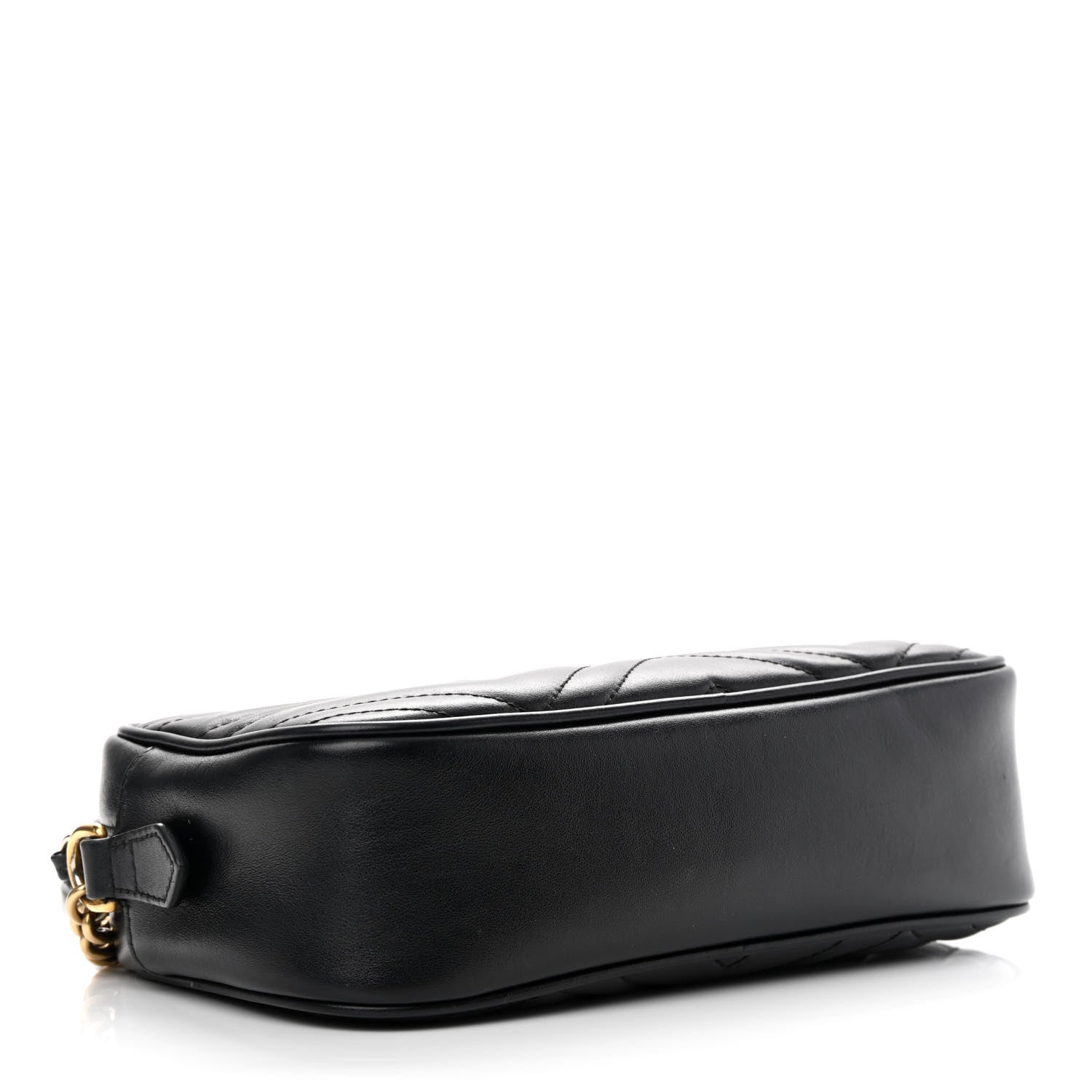 Gucci Calfskin Matelasse Small GG Marmont Chain Shoulder Bag Black 4 of 17