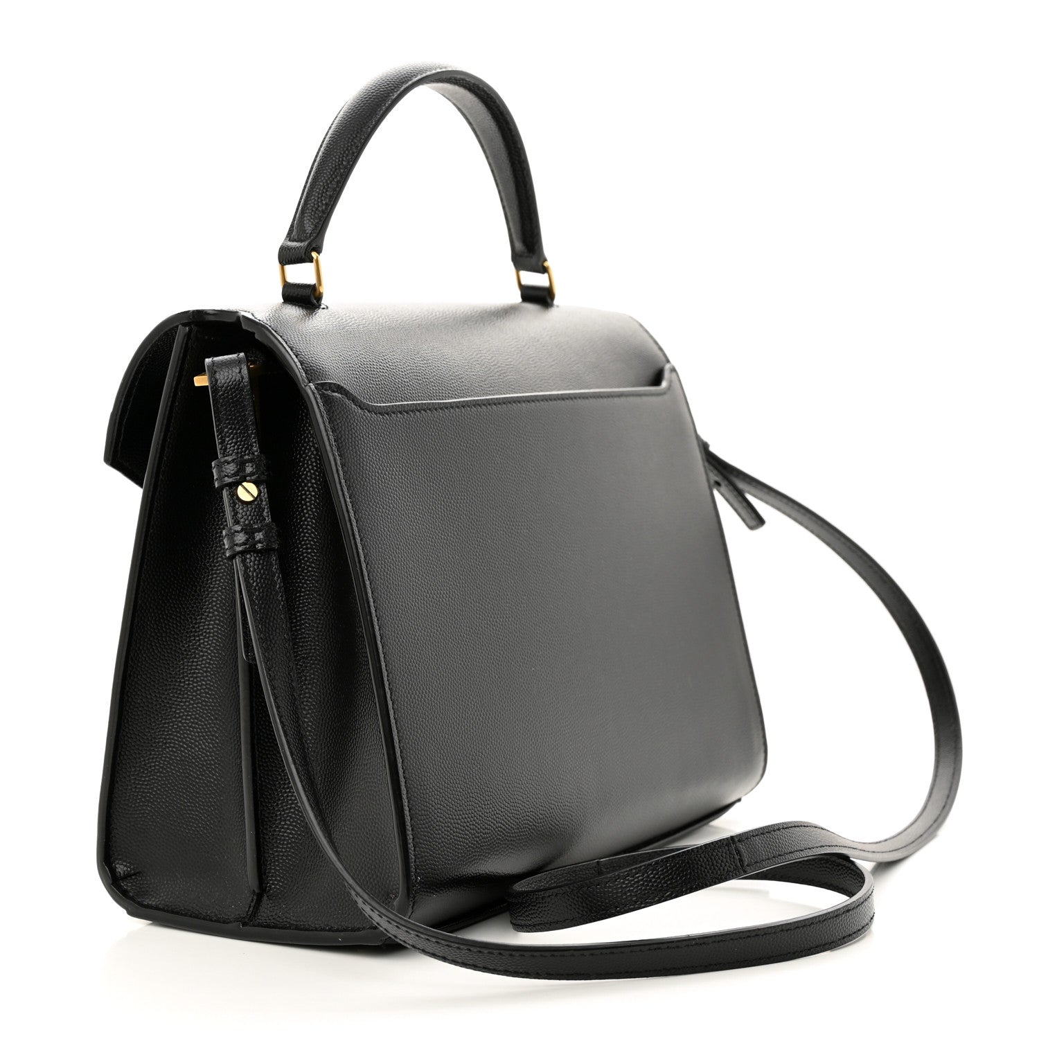 Saint Laurent Grain de Poudre Medium Classic Monogram Cassandra Top Handle Black Rouge Legion 3 of 10