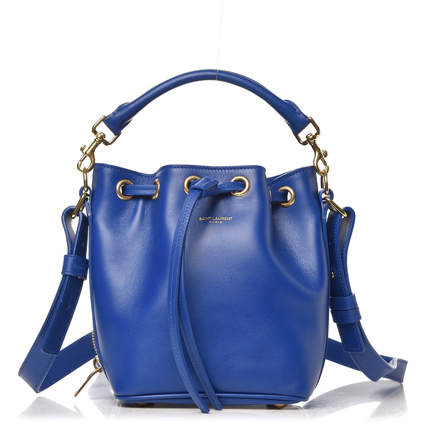Calfskin Small Emmanuelle Bucket Bag Blue Marjorelle