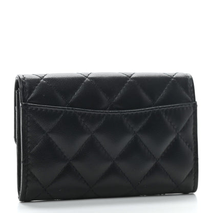 Chanel Lambskin Quilted Flap Card Holder Wallet So Black 3 of 6