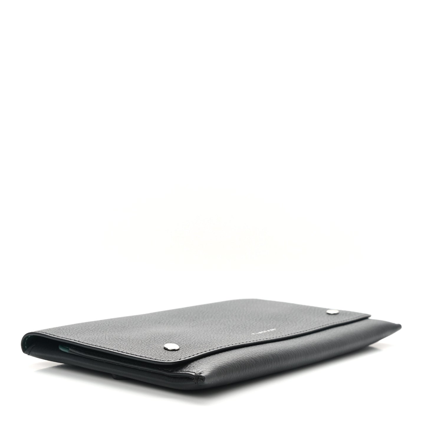 Grained Calfskin Continental Flap Wallet Black