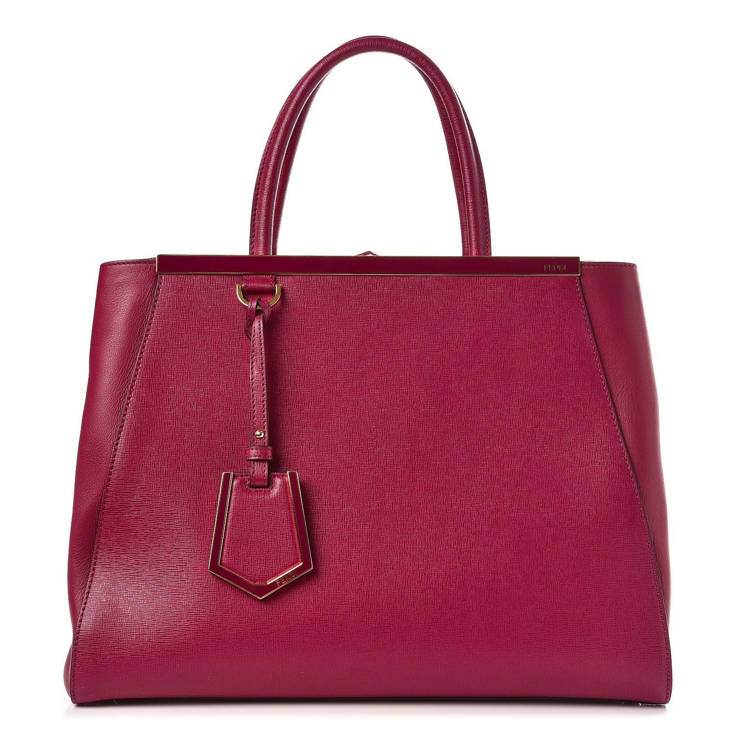 Fendi Vitello Elite Flamingo Regular 2Jours Tote Amarena 1 of 10