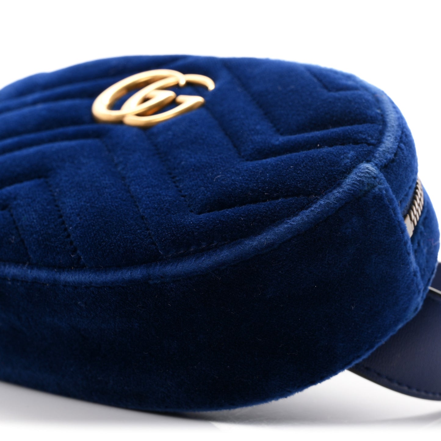 Velvet Matelasse GG Marmont Belt Bag 75 30 Cobalt Blue
