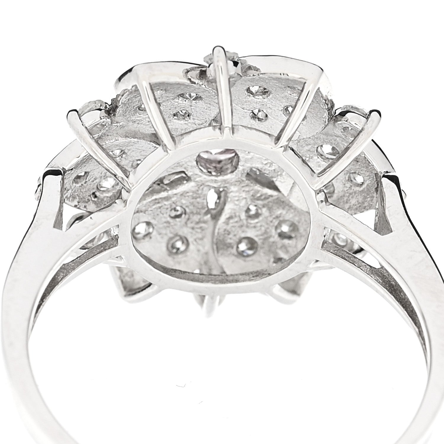 Parker & West by FASHIONPHILE Platinum Diamond Pink Diamond .19ctw Flower Ring  53 6.25 8 of 9