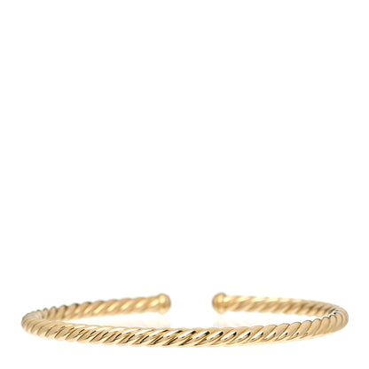 David Yurman 18K Yellow Gold 4mm Cablespira Bracelet 3 of 4