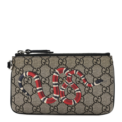 Gucci GG Supreme Monogram Kingsnake Zip Pouch Black 1 of 7