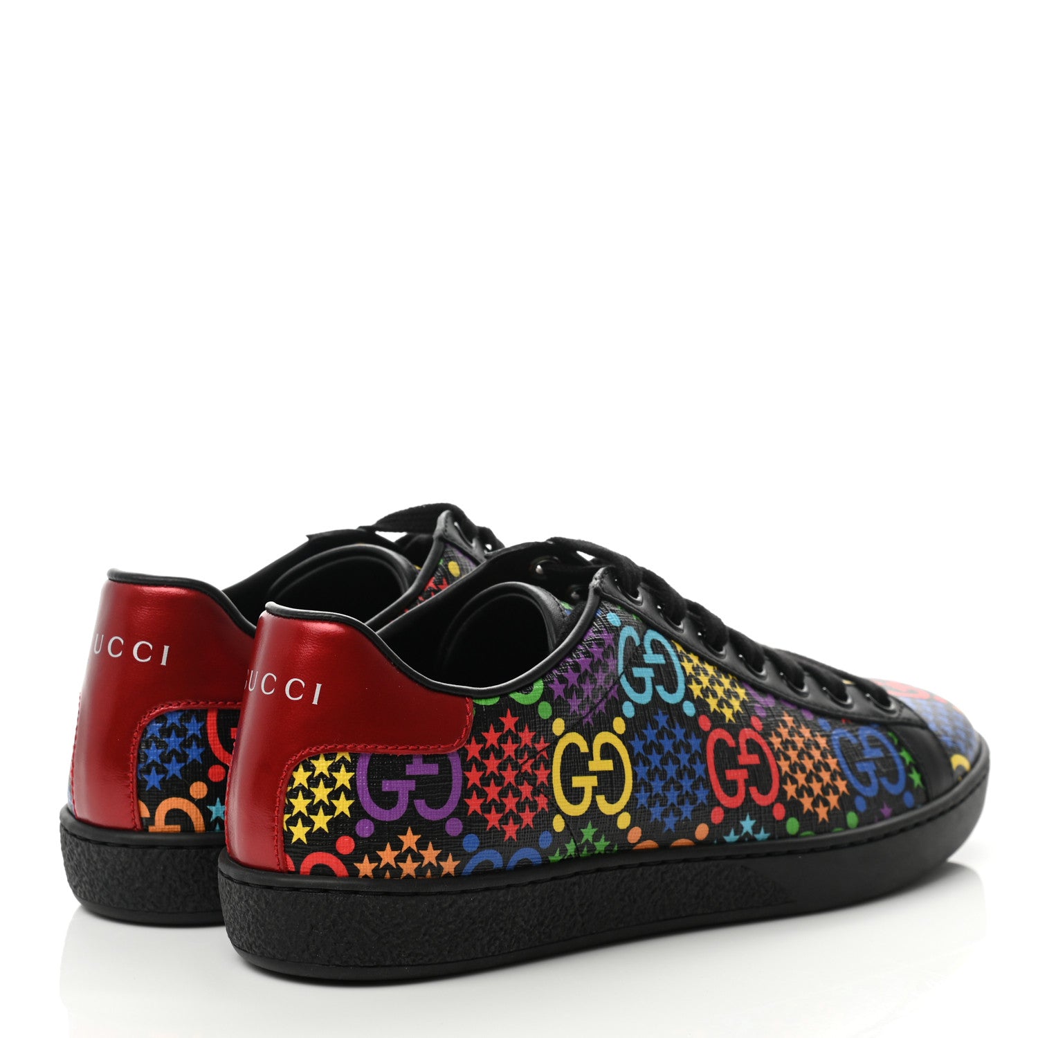 Gucci GG Supreme Monogram Psychedelic Womens Ace Sneakers 35.5 Black Multicolor 4 of 11