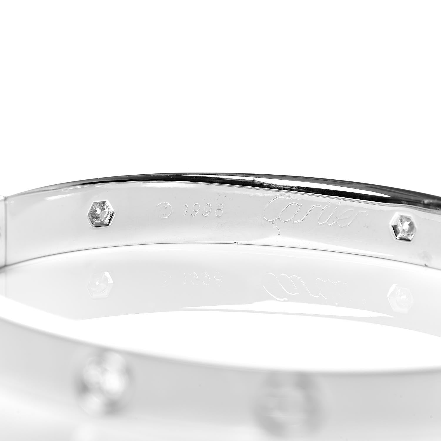 Cartier 18K White Gold 6 Diamond LOVE Bracelet 16 4 of 7
