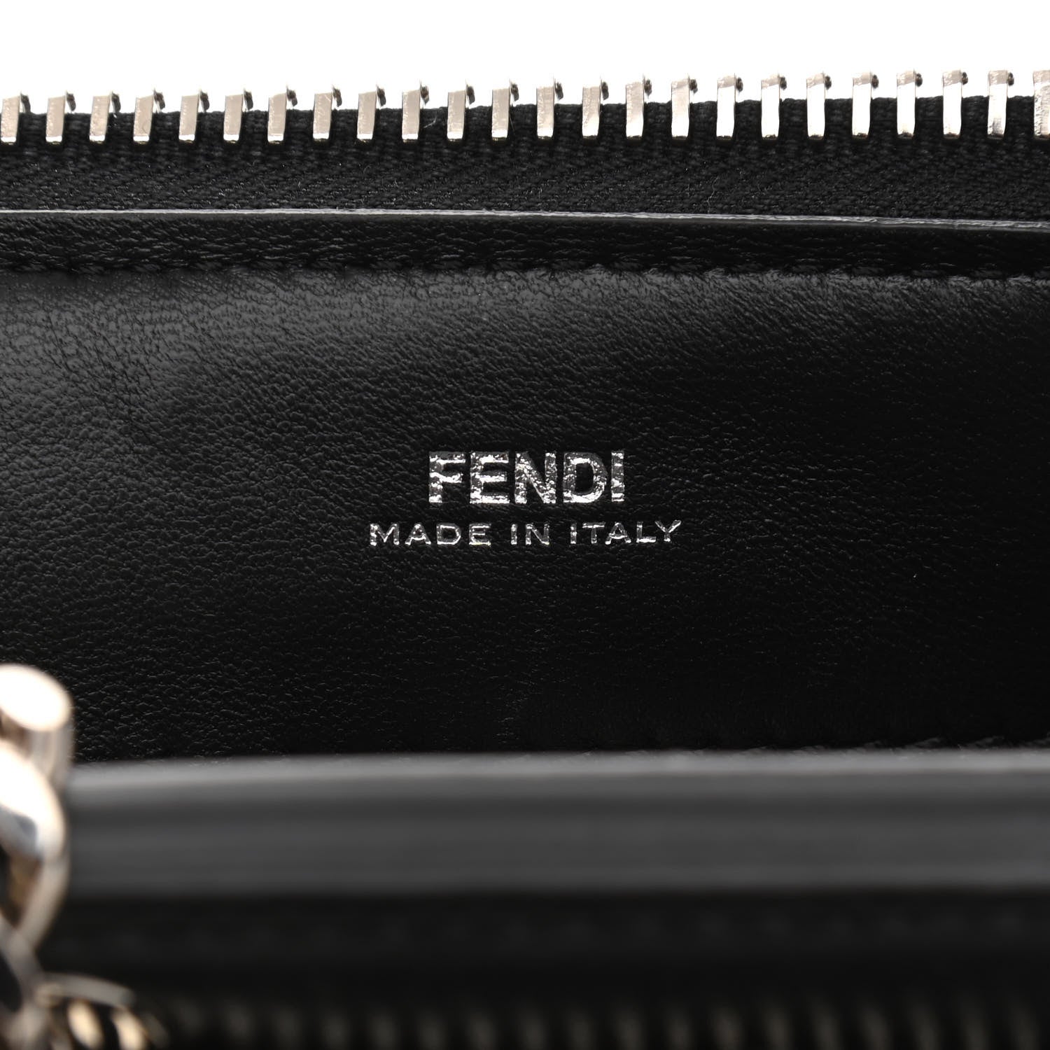 Fendi Shiny Nappa Trapuntata Chain Small DotCom Click Chain Satchel Black 8 of 11