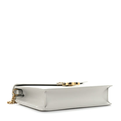 Celine Shiny Calfskin Triomphe Wallet on Chain Chalk 3 of 7