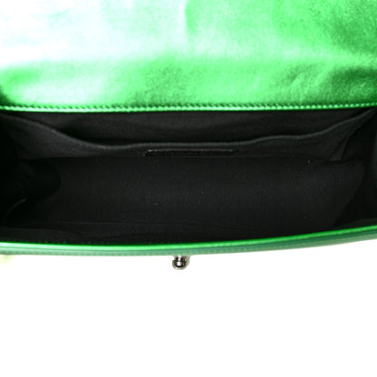 Chanel Metallic Patent Calfskin Quilted Medium Boy Flap Green 5 of 13