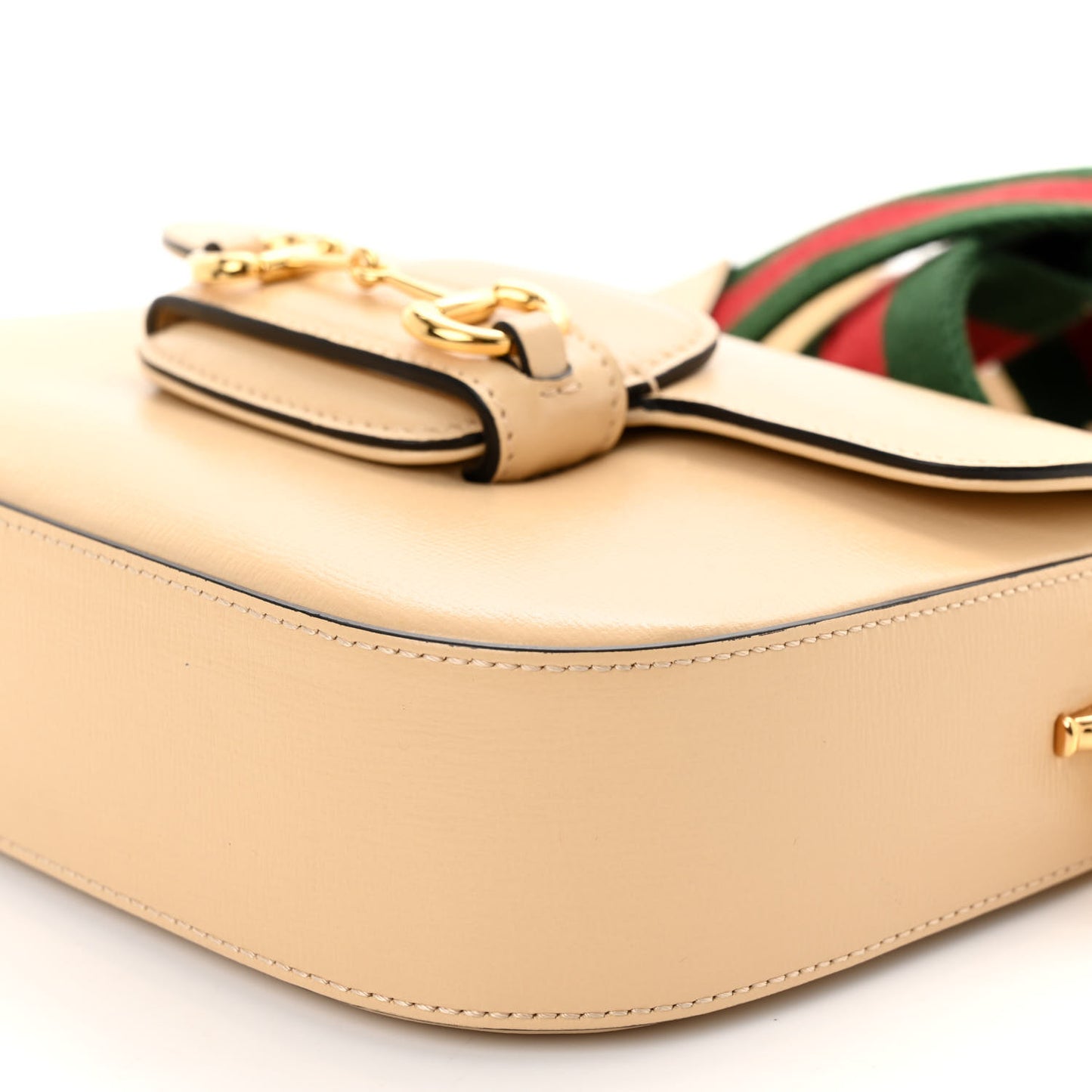 Azalea Calfskin Web Mini Horsebit 1955 Shoulder Bag Bubble Tea