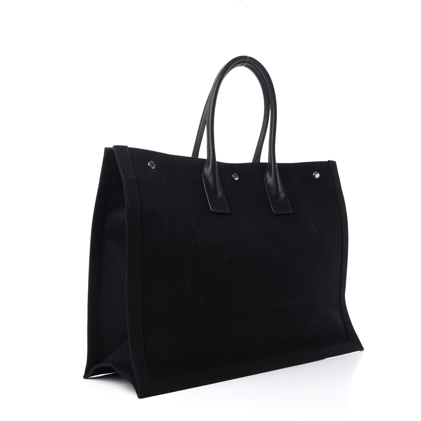 Linen Calfskin Rive Gauche Tote Black