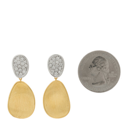 Marco Bicego 18K Yellow White Gold Diamond Small Lunaria Earrings 2 of 3