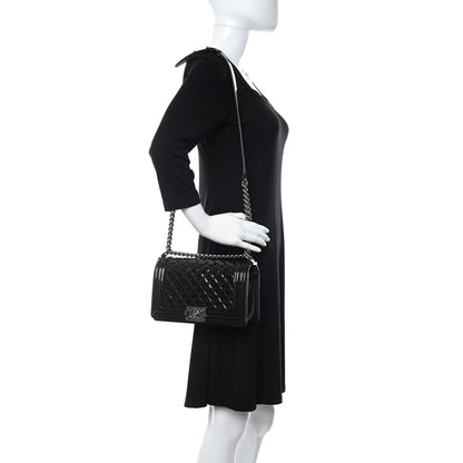 Chanel Patent Calfskin Quilted Medium Boy Flap Black 3 of 11