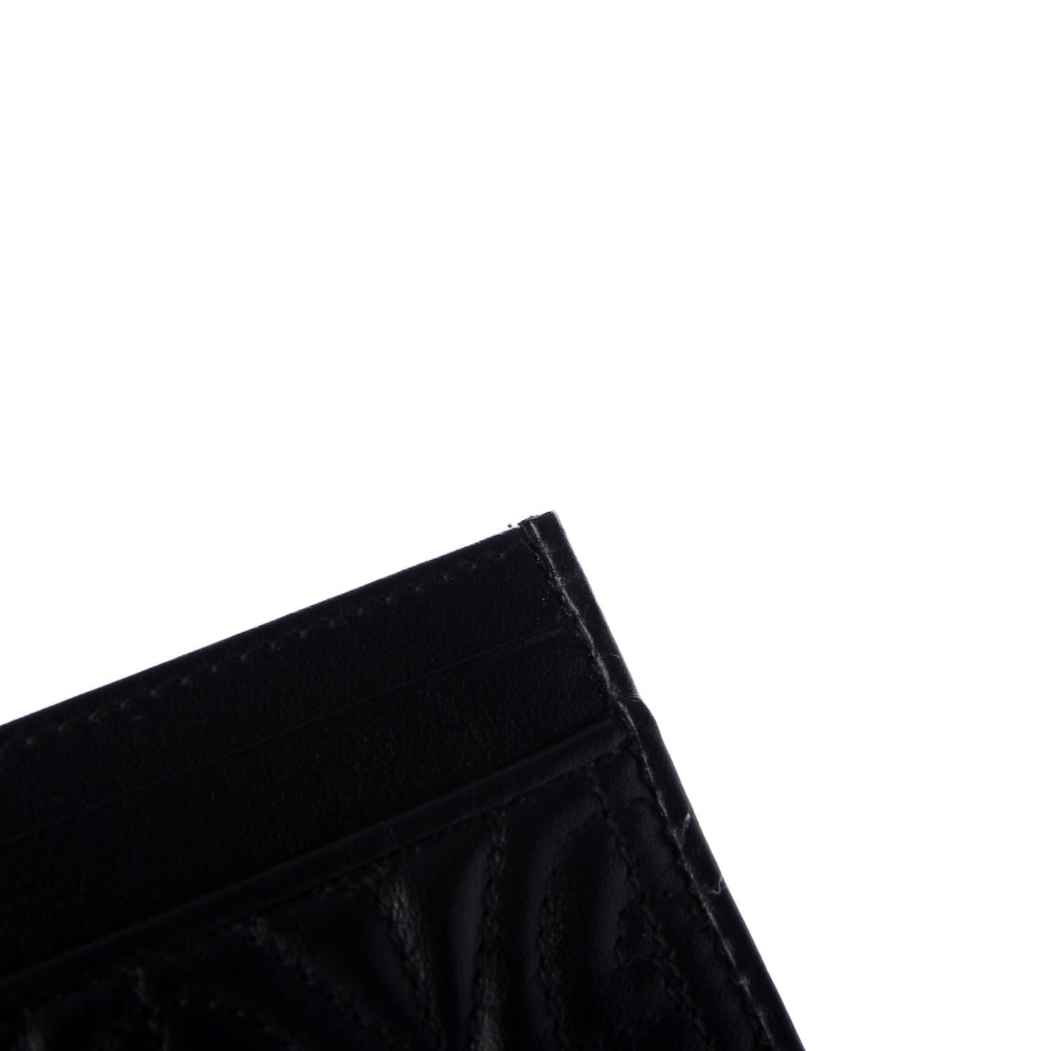 Gucci Calfskin G Rhombus Quilted Card Holder Black 8 of 8