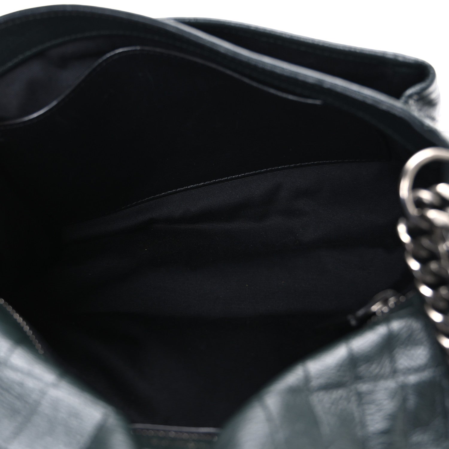 Saint Laurent Crocodile Embossed Calfskin Monogram Medium Niki Chain Satchel Algea 5 of 11
