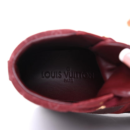 Louis Vuitton Calfskin Patent Suede Monogram Cliff Top Wedge Sneakers 36.5 Burgundy 7 of 11