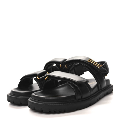 Christian Dior Lambskin Dioract 10mm Sandals 38 Black 3 of 7