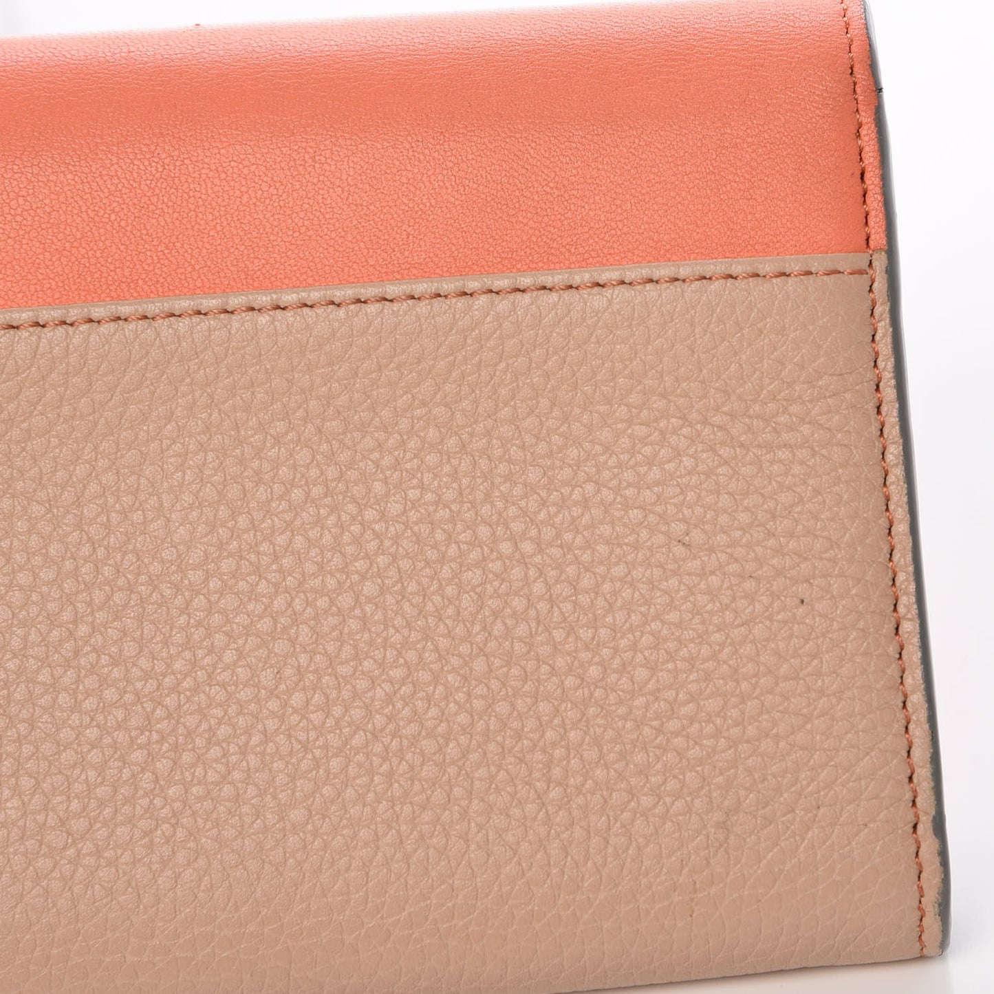 Calfskin Flap Long Wallet Orange Fizz