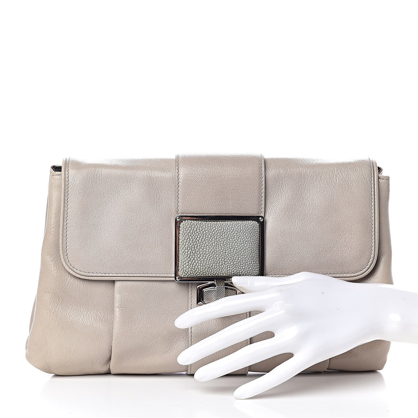 Chevre Stingray Clutch Grey
