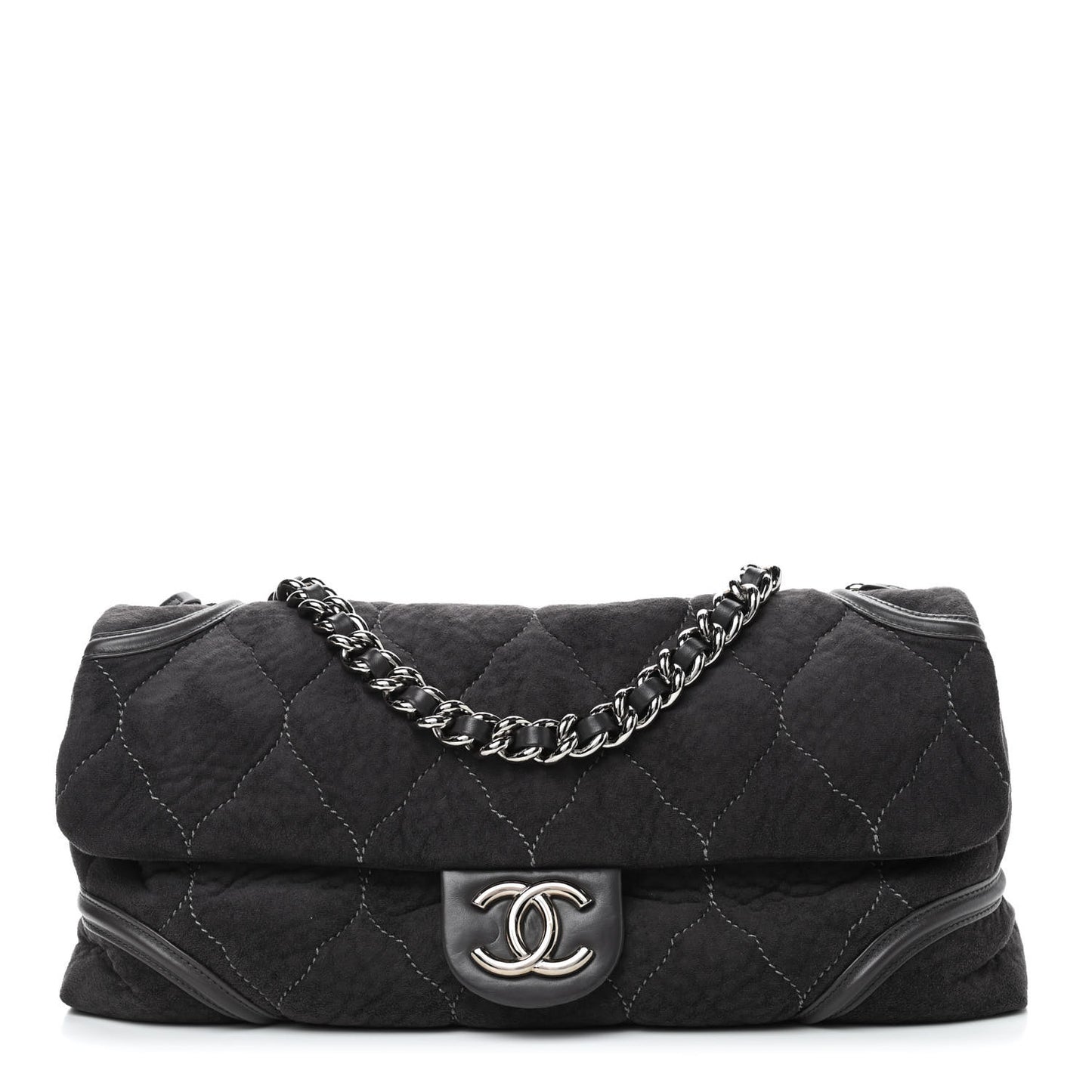 Microsuede Quilted Rodeo Drive Flap Grey