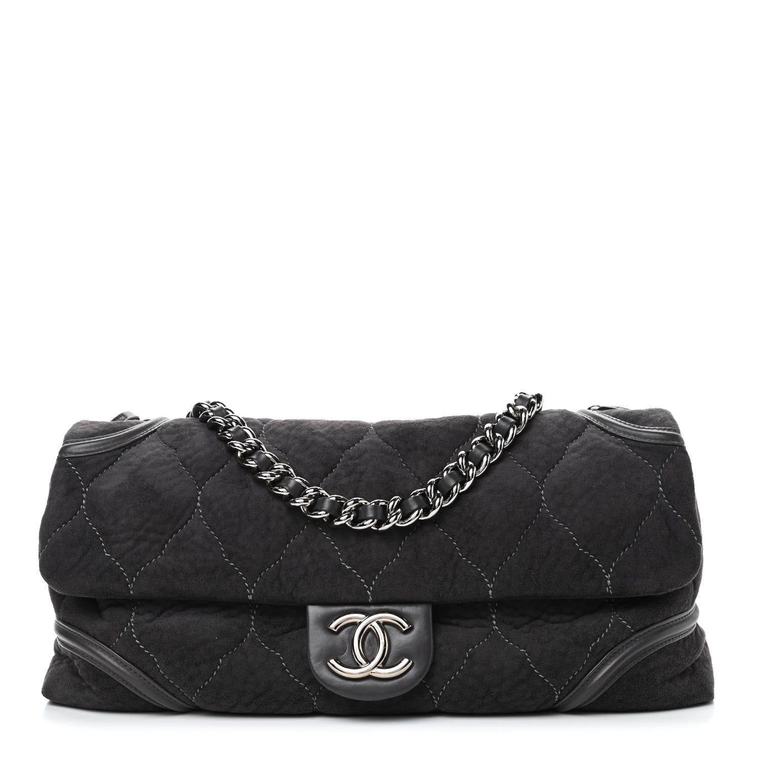 Chanel Microsuede Quilted Rodeo Drive Flap Grey 1 of 11
