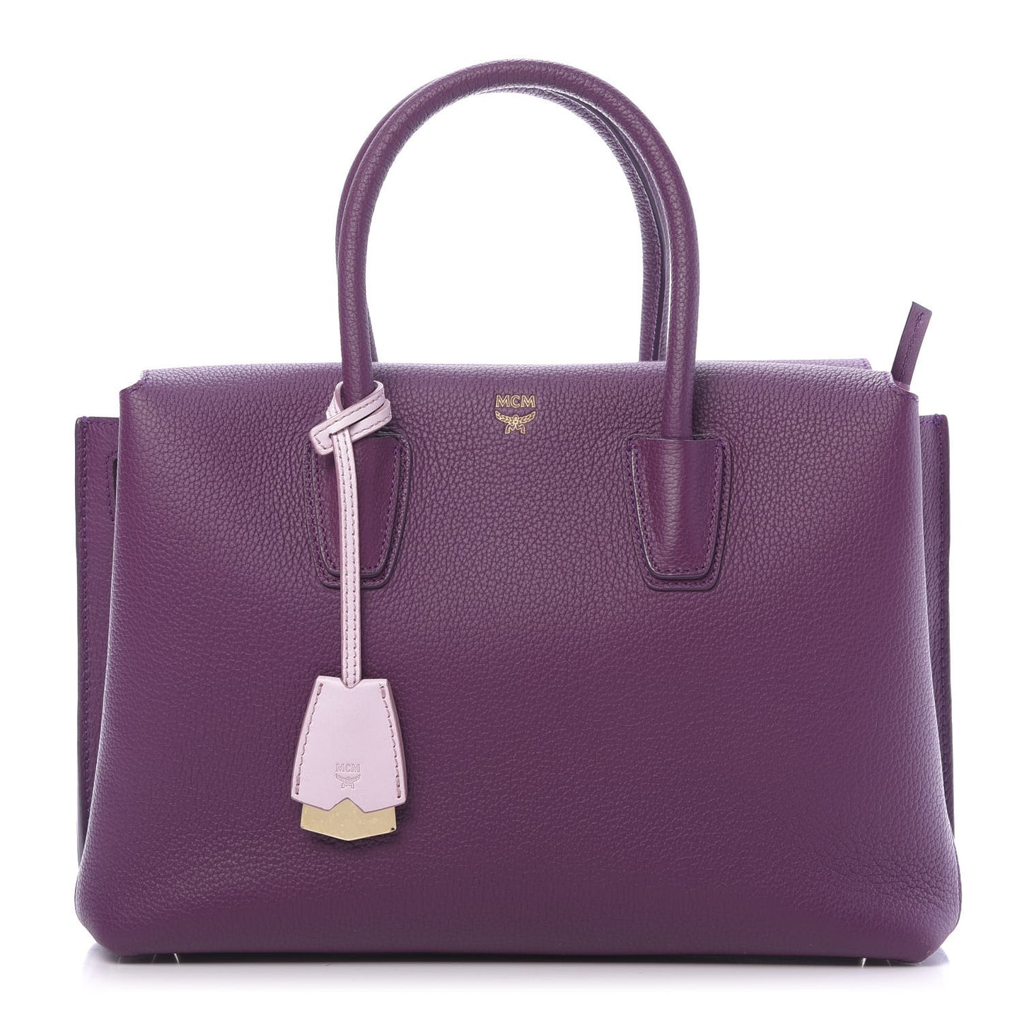 Grained Calfskin Medium Milla Tote Mystic Purple