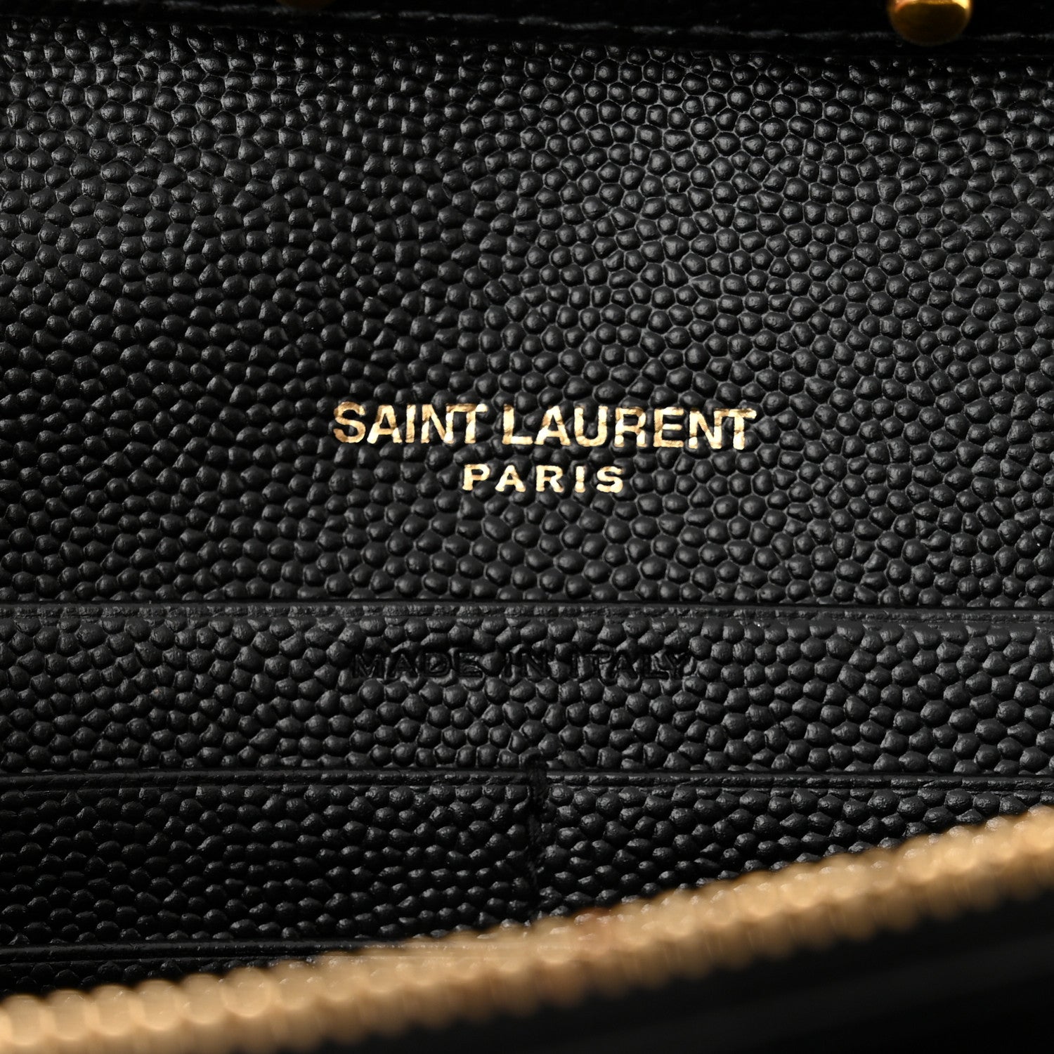 Saint Laurent Grain De Poudre Matelasse Chevron Monogram Chain Wallet Black 6 of 10
