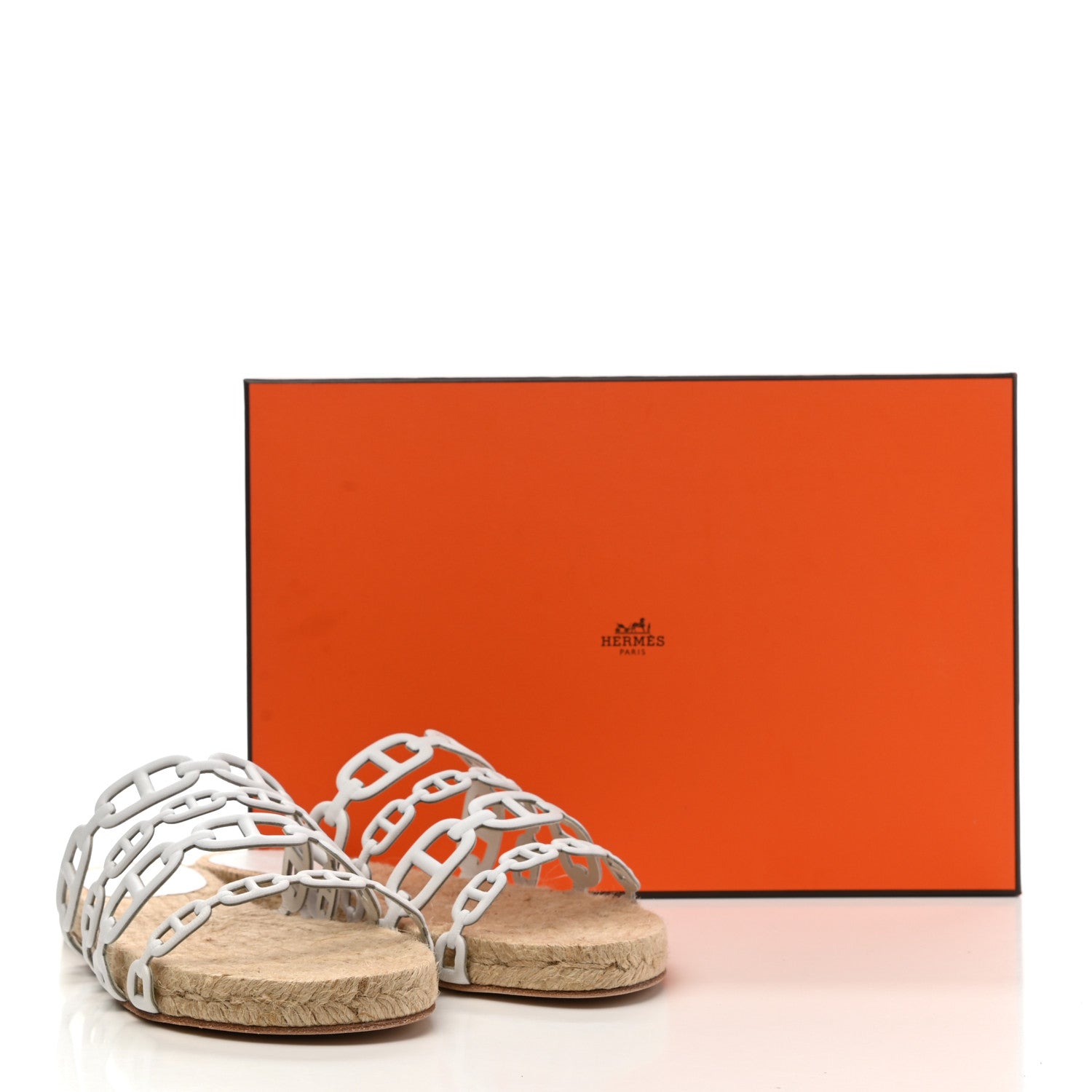 Hermes Nappa Ancone Espadrille Sandals 36 White Naturel 8 of 8