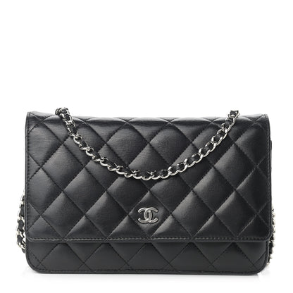 Chanel Lambskin Quilted Wallet On Chain WOC Black 1 of 14