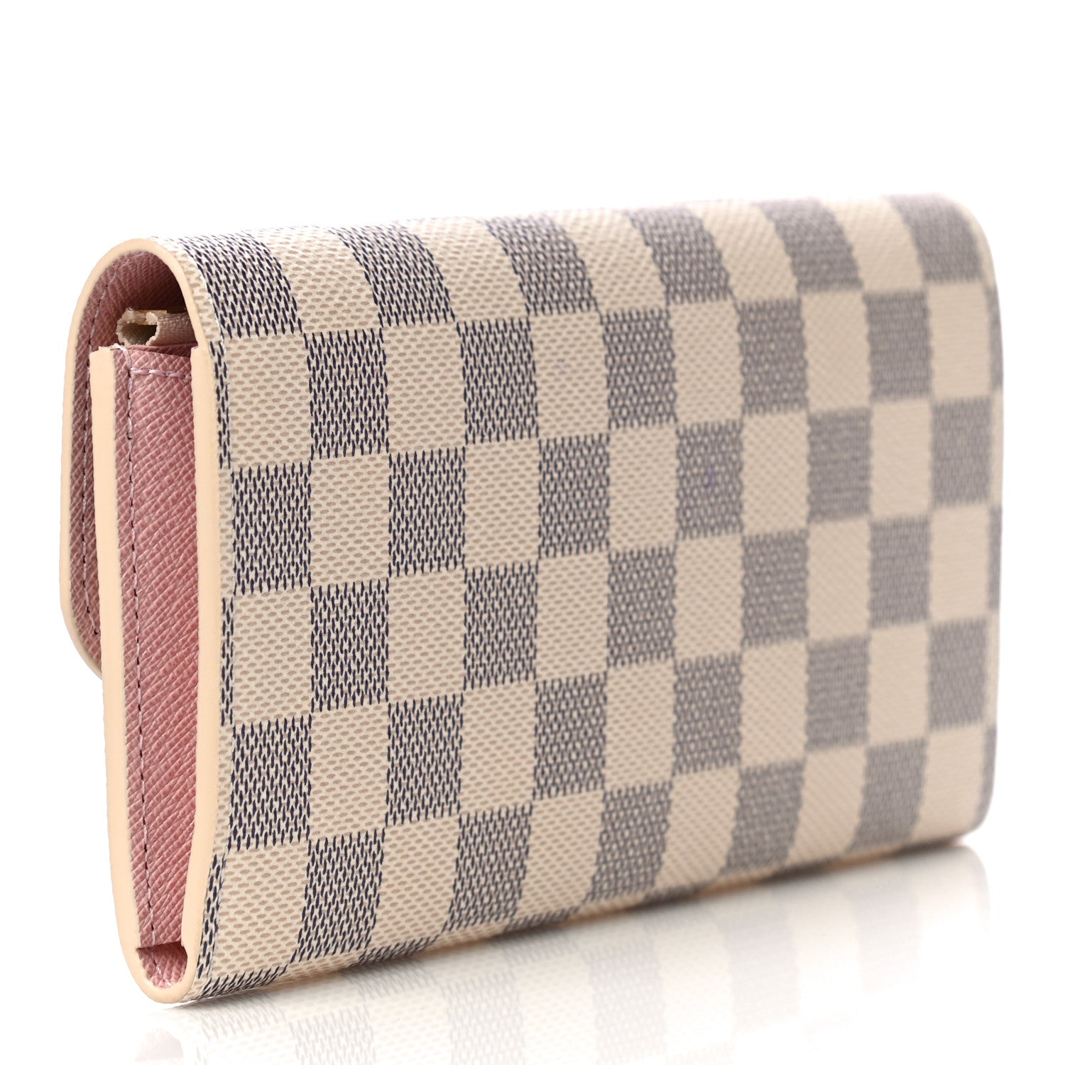 Louis Vuitton Damier Azur Emilie Wallet Rose Ballerine 3 of 12