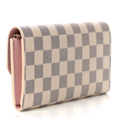 Louis Vuitton Damier Azur Emilie Wallet Rose Ballerine 3 of 12