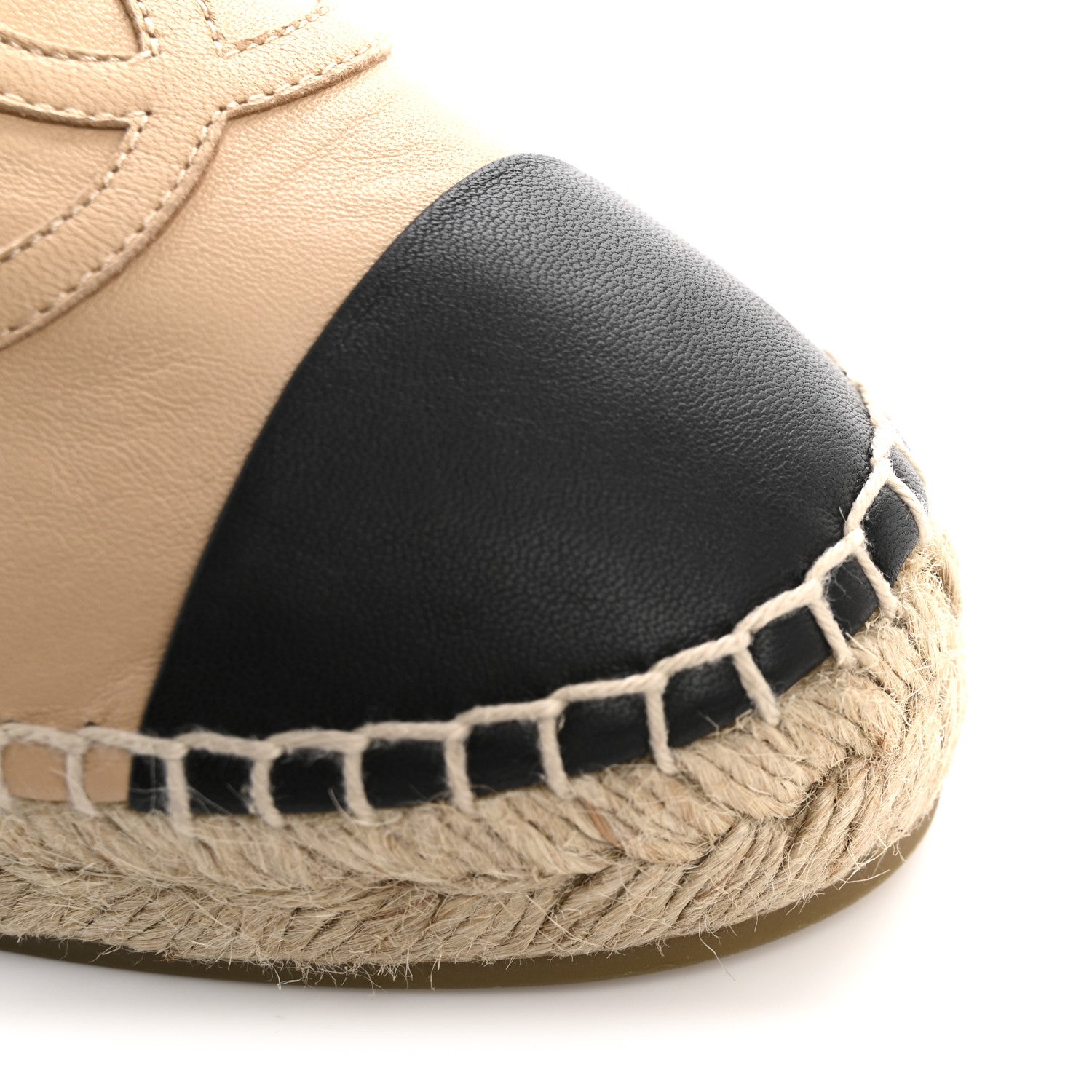 Chanel Lambskin CC Espadrilles 36 Beige Black 10 of 12