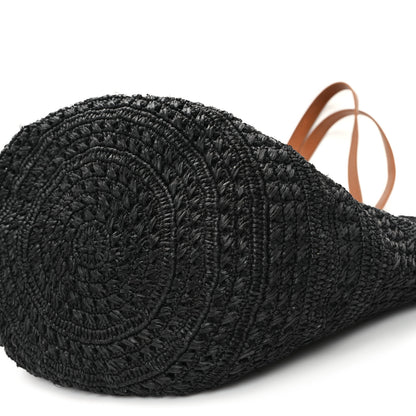Saint Laurent Raffia Calfskin Medium Panier Tote Black 9 of 11