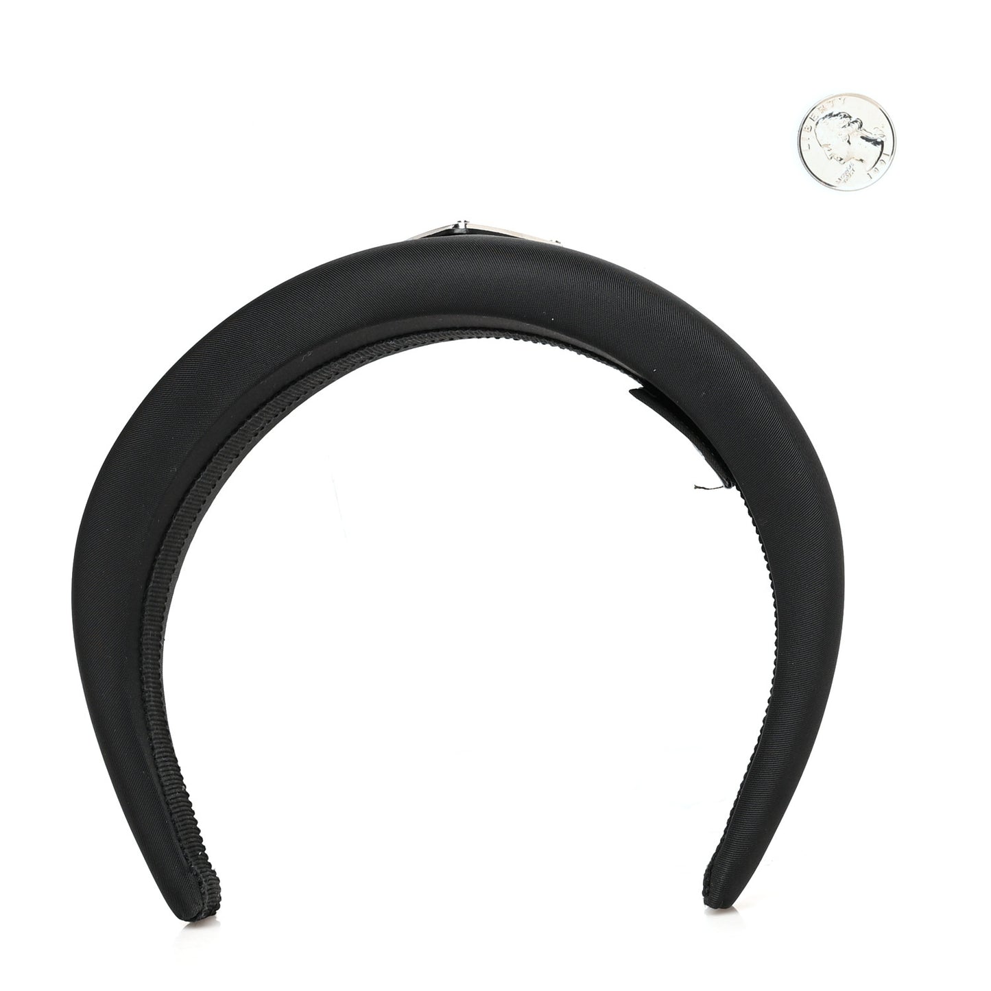 Re-Nylon Metal Triangle Logo Headband Black