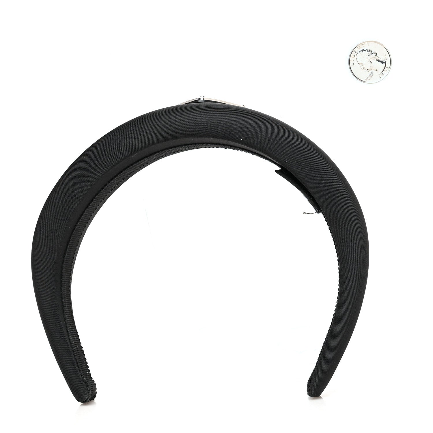 Prada Re-Nylon Metal Triangle Logo Headband Black 2 of 5