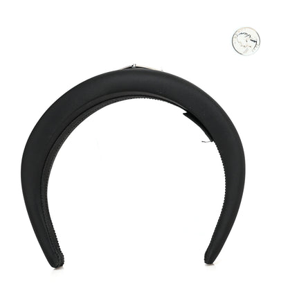 Prada Re-Nylon Metal Triangle Logo Headband Black 2 of 5