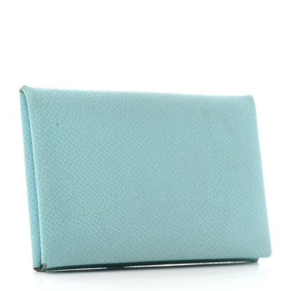 Hermes Epsom Calvi Card Case Bleu Atoll 3 of 8