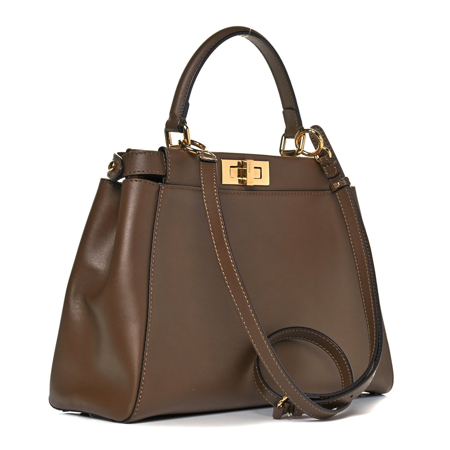 Vitello Morgan Fabric Jacquard Pequin Medium Peekaboo Iconic Satchel Foresta Tobacco Black