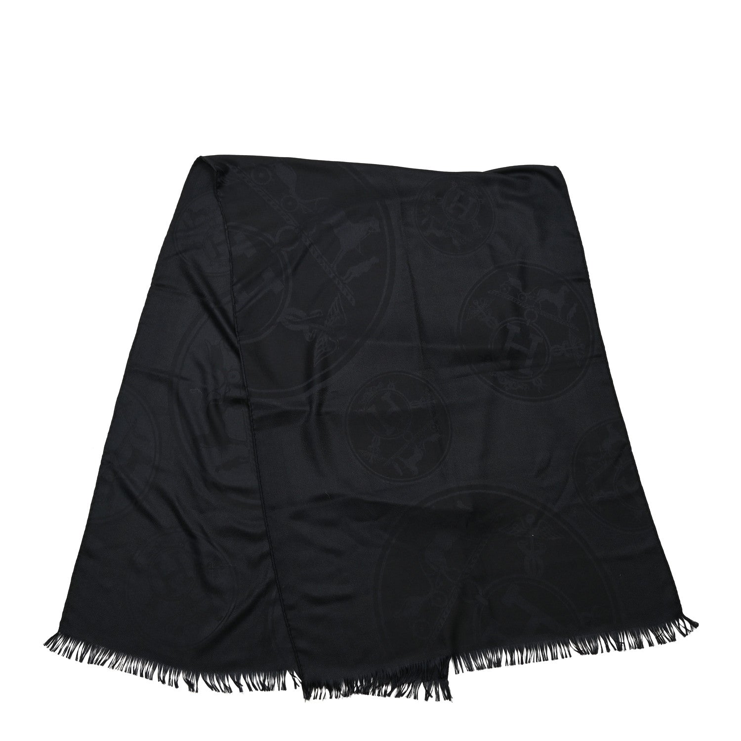 Hermes Cashmere Silk New Libris Stole Black 2 of 4