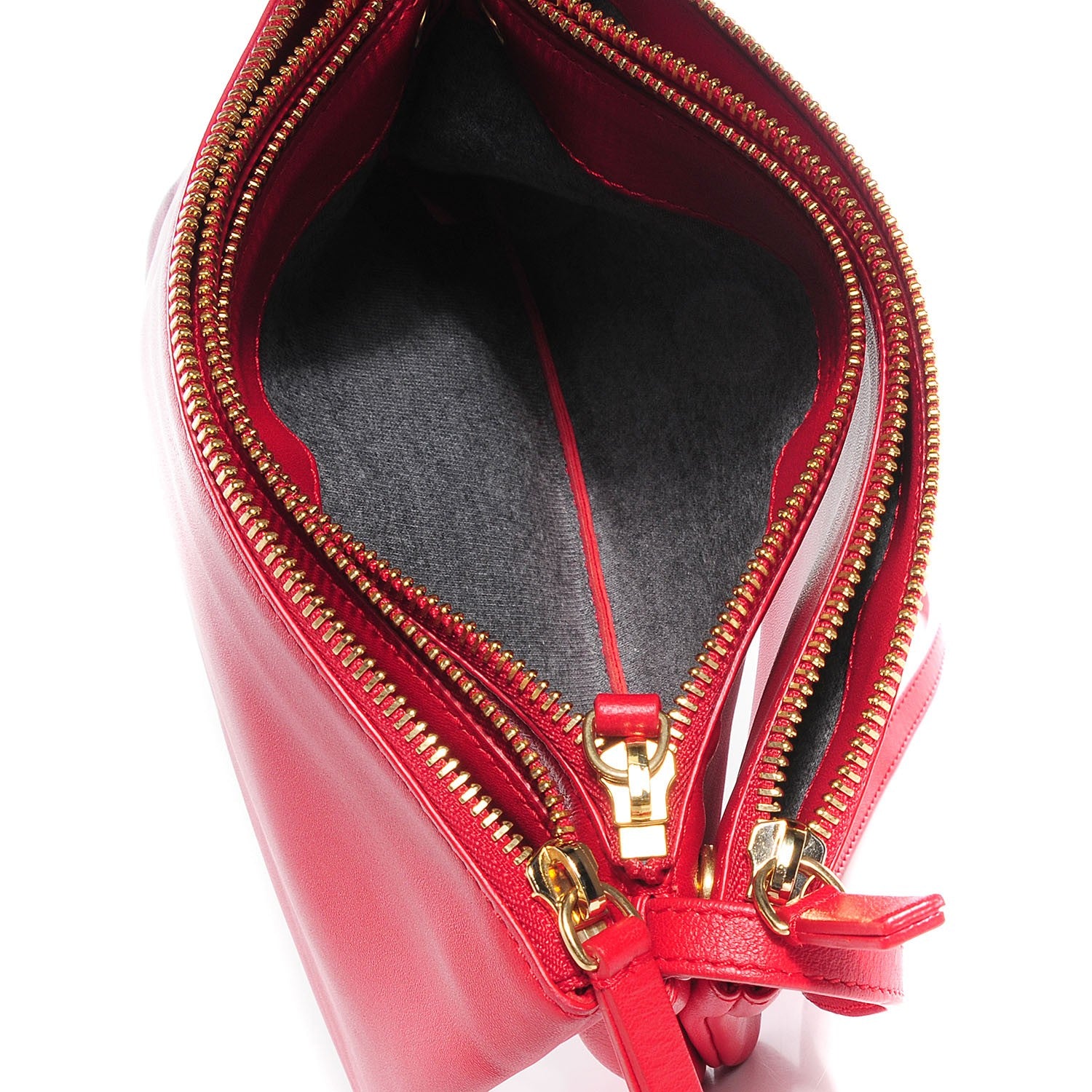 Celine Lambskin Small Trio Crossbody Bag Vermillion 7 of 7