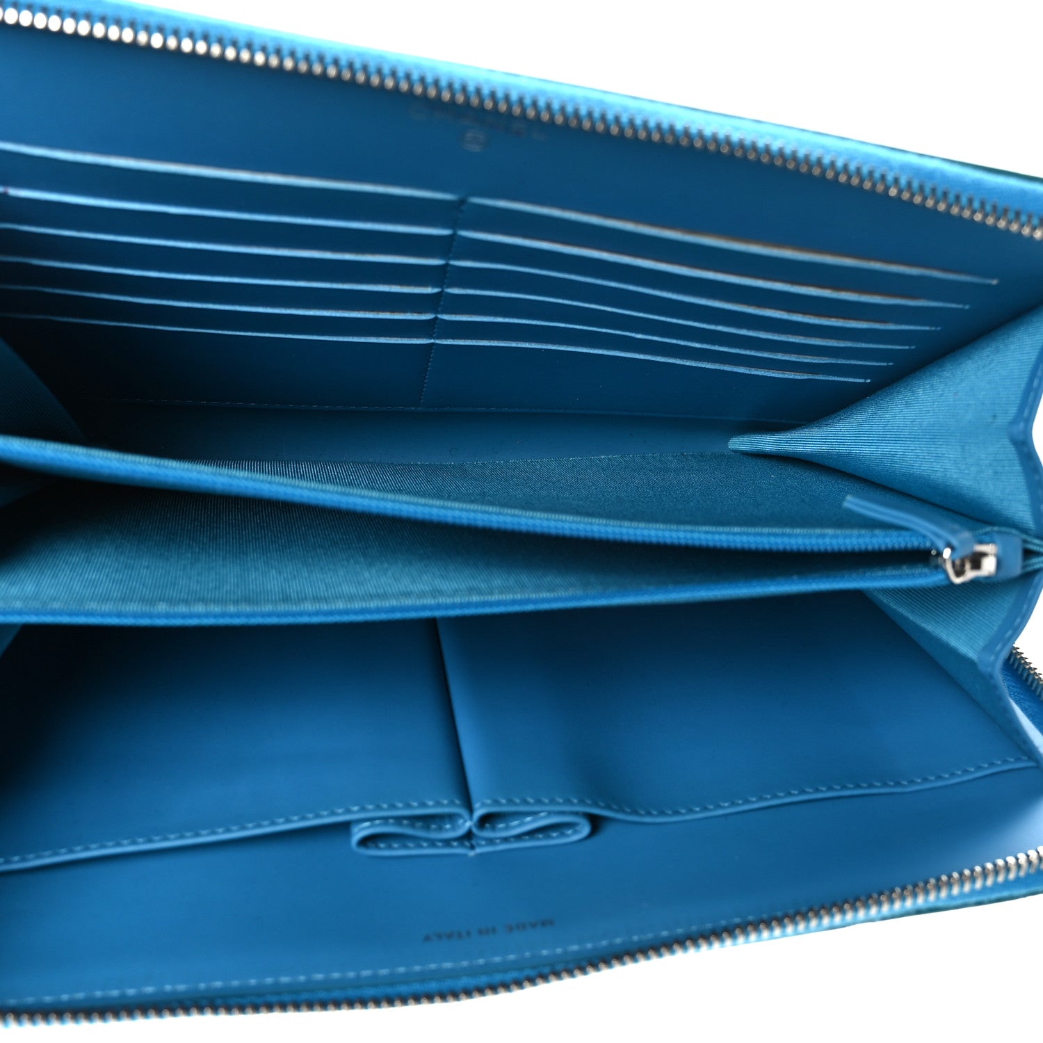 Chanel Patent Quilted Travel Case Blue 5 of 9