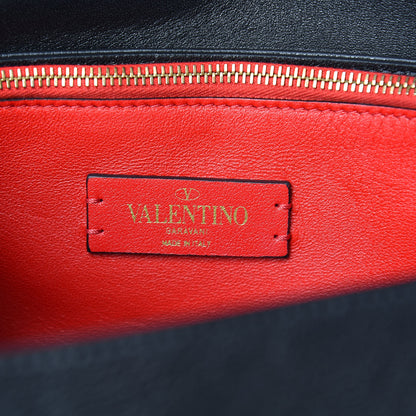 Valentino Garavani Smooth Calfskin Medium Vring Shoulder Bag Rouge Pur Cerise Black 6 of 11