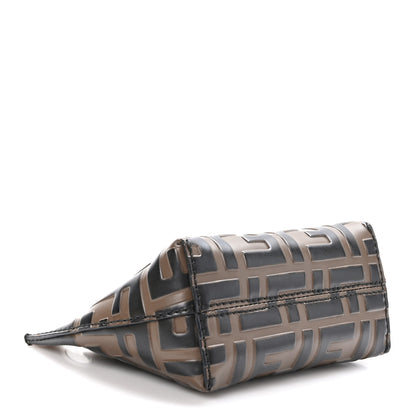Fendi Calfskin FF 1974 Embossed Pyramid Pouch Maya Black 4 of 11