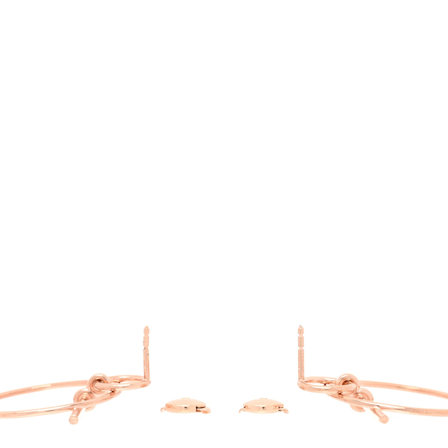 Hermes 18K Rose Gold PM Loop Earrings 3 of 4