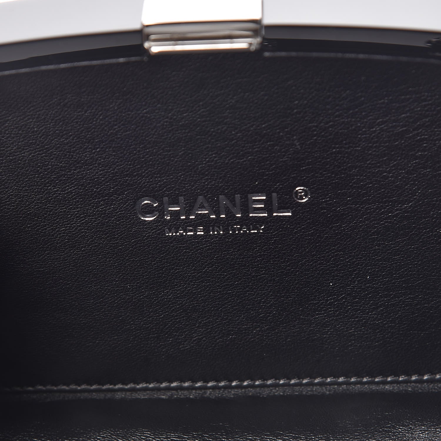Chanel Plexiglass Compact Box Clutch Black 6 of 7