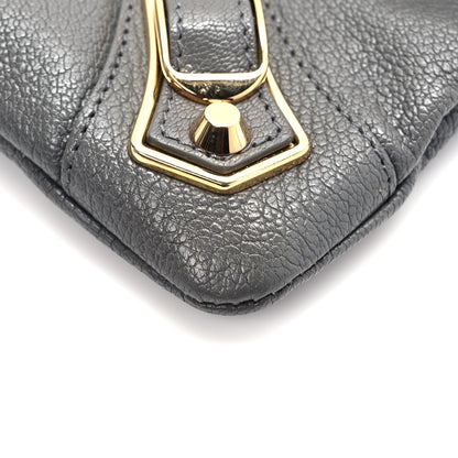 Balenciaga Chevre Gold Metallic Edge Hardware Envelope Clutch Gris Acier 10 of 10