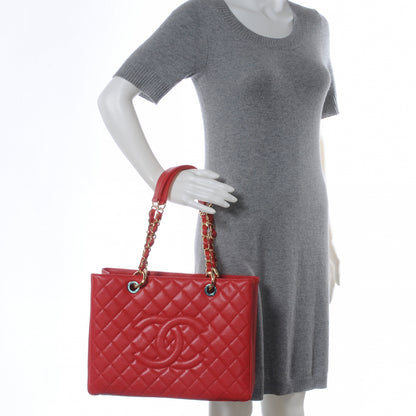 Chanel Caviar Grand Shopping Tote GST Red 2 of 8